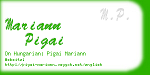 mariann pigai business card